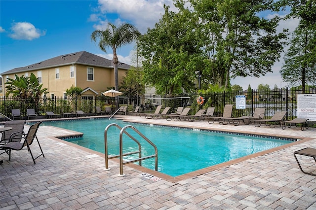 view of pool with a patio area