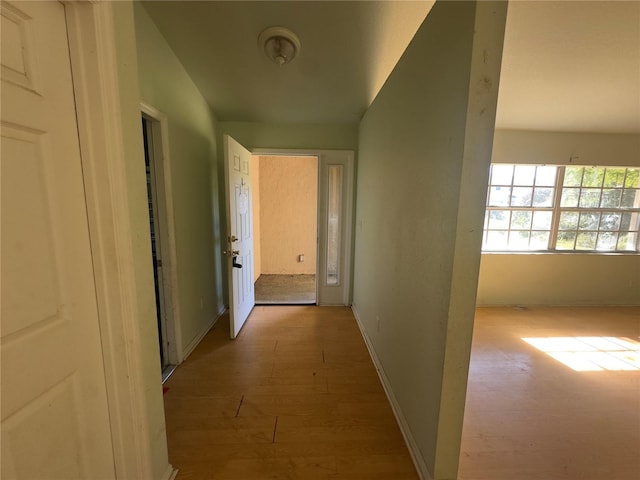 corridor featuring light hardwood / wood-style flooring