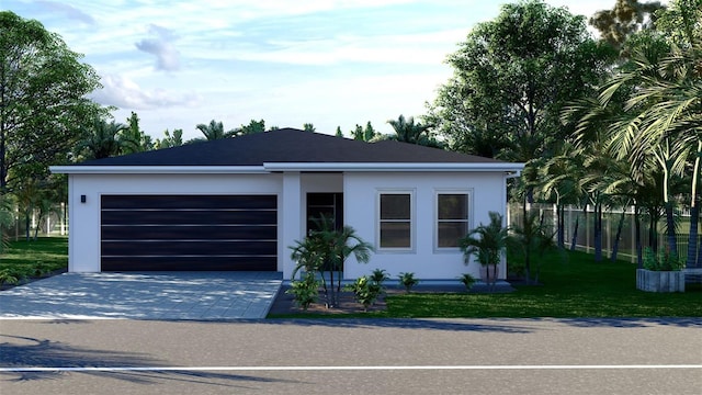 view of front facade with a garage