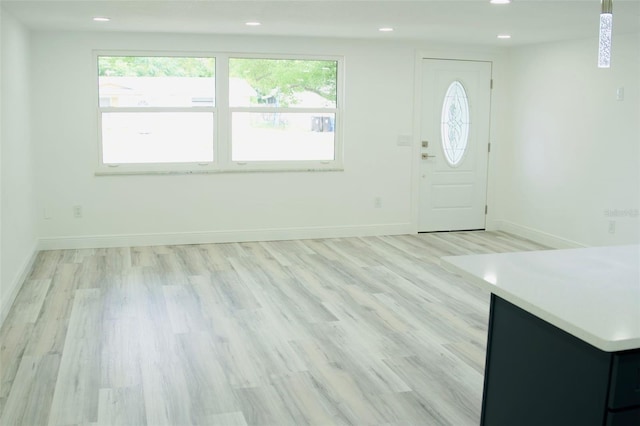 foyer entrance featuring light hardwood / wood-style flooring