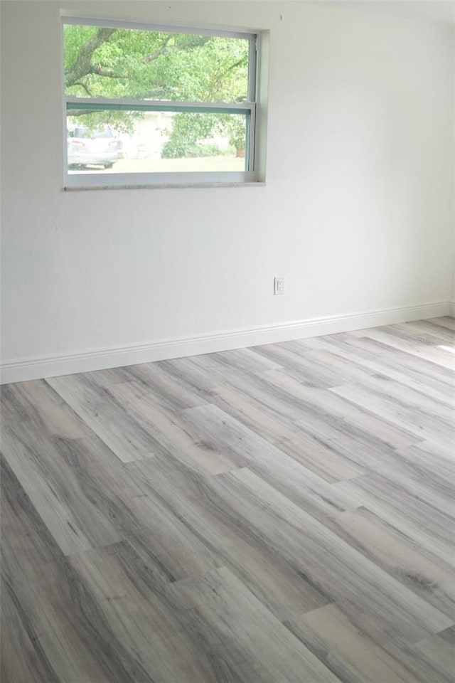 empty room featuring light wood-type flooring