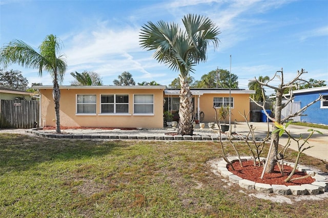 exterior space with a front yard