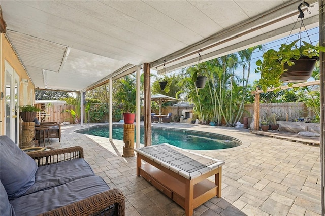 view of pool featuring a patio area