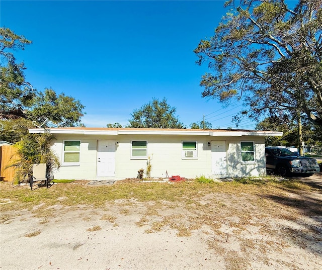 view of single story home