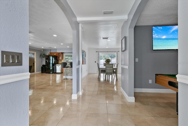 tiled entryway featuring pool table