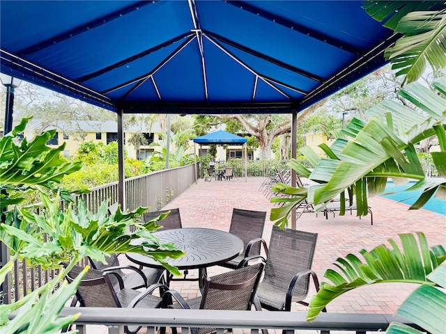 view of patio with a gazebo