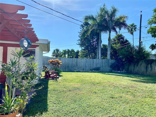 6951 S Shore Dr S, South Pasadena, FL 33707 - view of yard featuring a fenced backyard