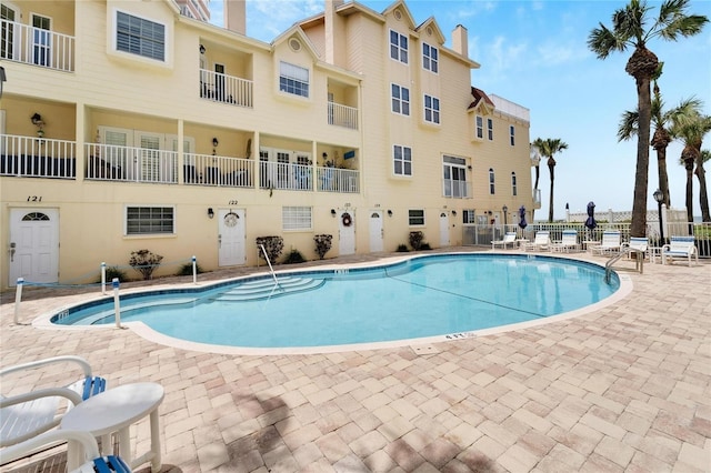 view of pool with a patio area