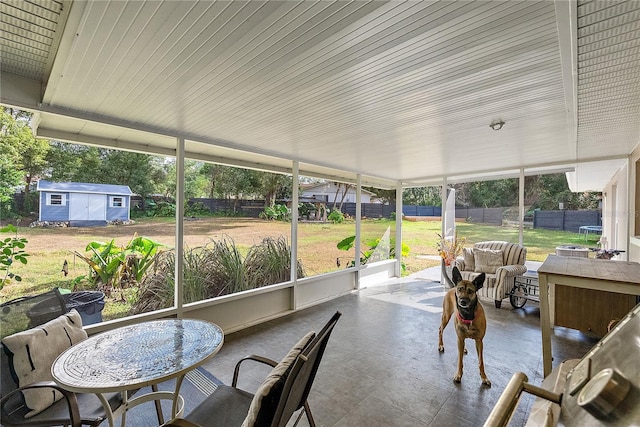 view of sunroom