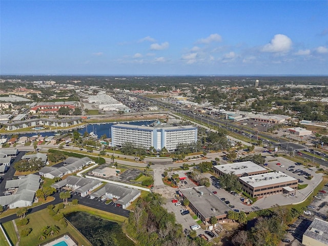 aerial view with a city view