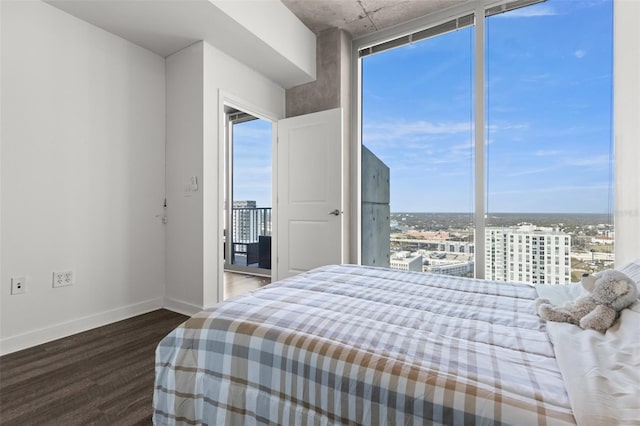 bedroom featuring hardwood / wood-style flooring