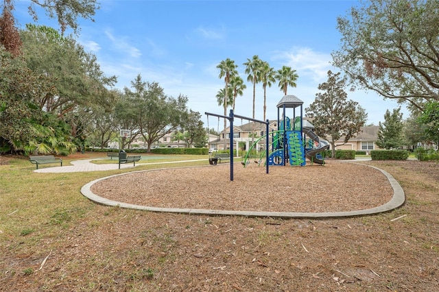 view of playground with a yard