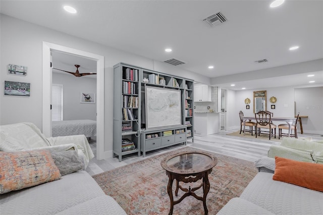 living room featuring light hardwood / wood-style flooring