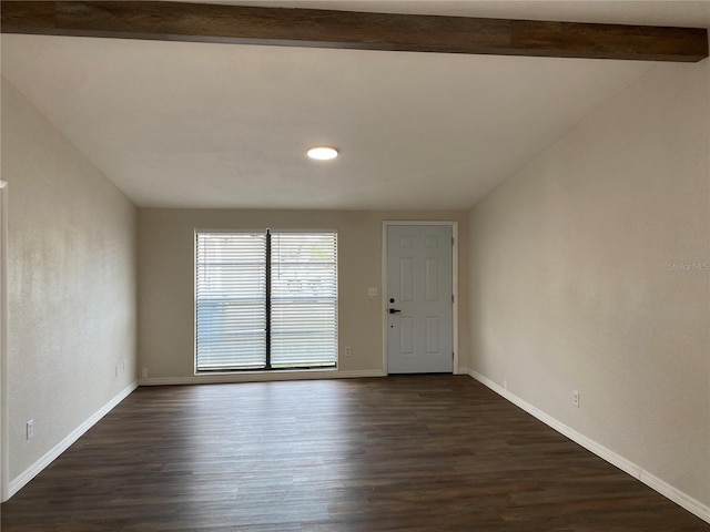 interior space with dark hardwood / wood-style floors