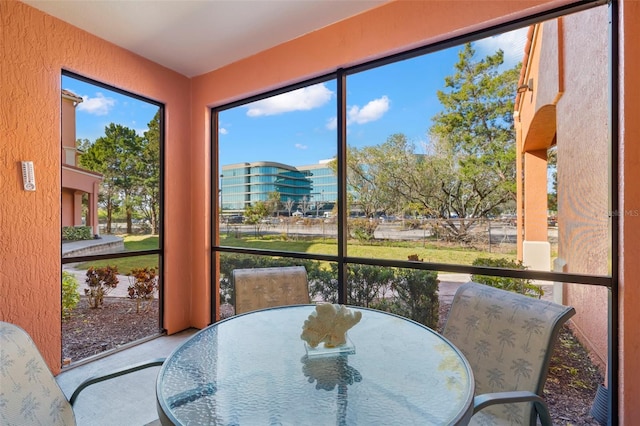 view of sunroom