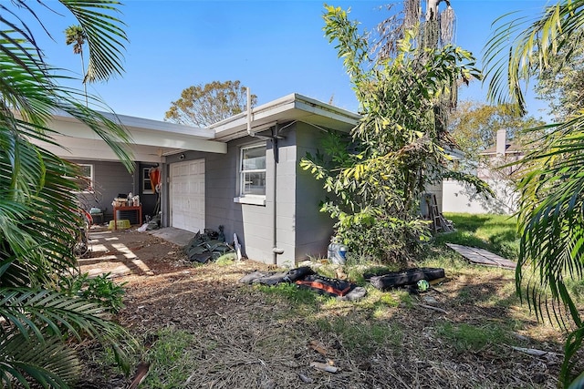 view of home's exterior featuring a garage