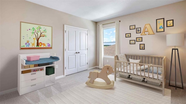 sitting room with light colored carpet