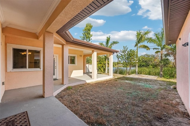 view of yard with a patio area