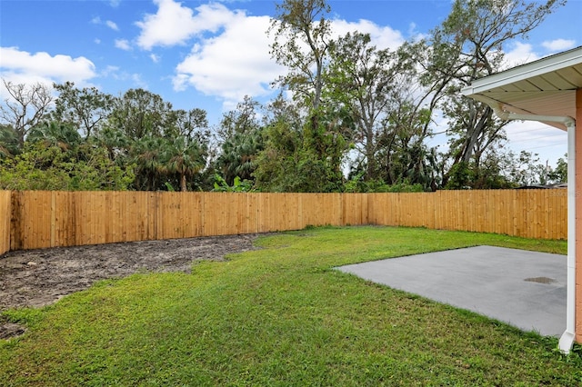 view of yard with a patio area