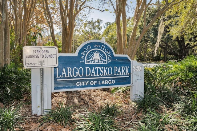 view of community sign