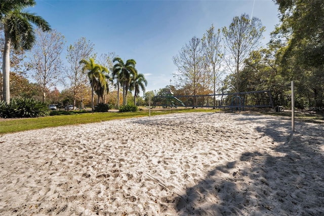 view of property's community with volleyball court