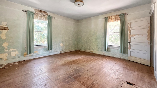 spare room featuring hardwood / wood-style floors