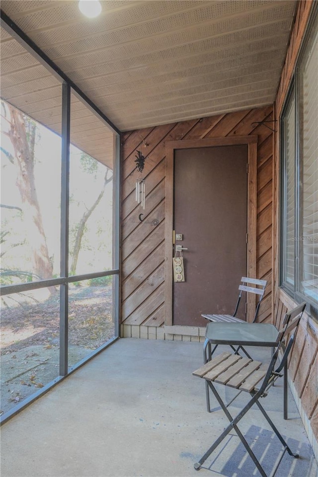 view of unfurnished sunroom