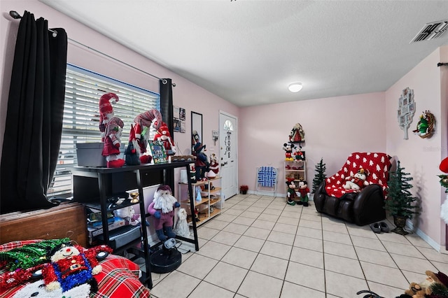 interior space with light tile patterned floors