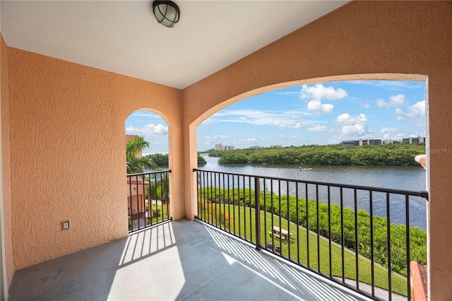 balcony with a water view