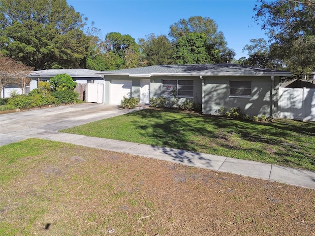 ranch-style home with a front yard