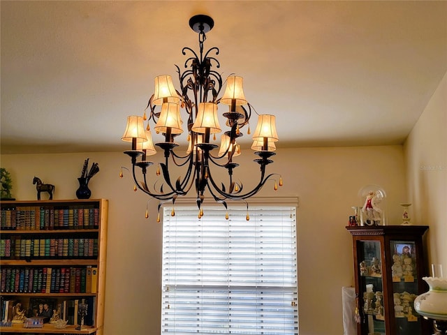 interior details with a notable chandelier