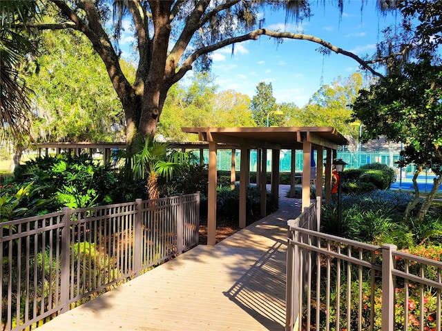 view of dock area