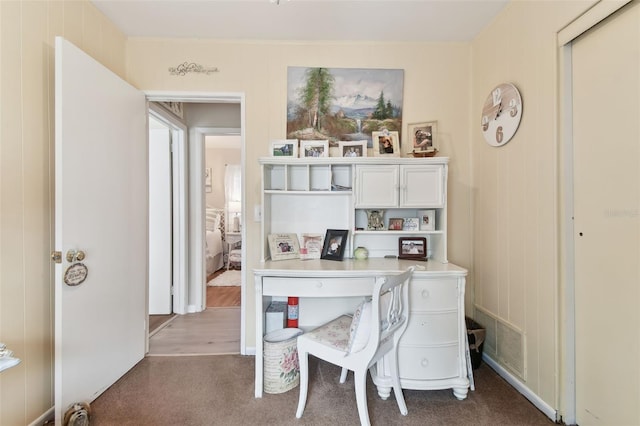 office space featuring carpet flooring