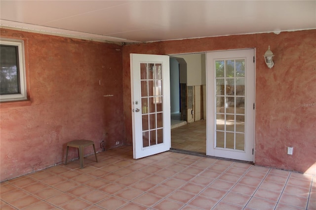 interior space with french doors