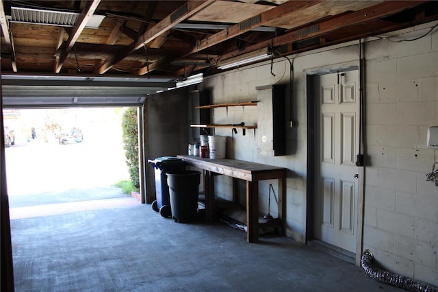 view of garage