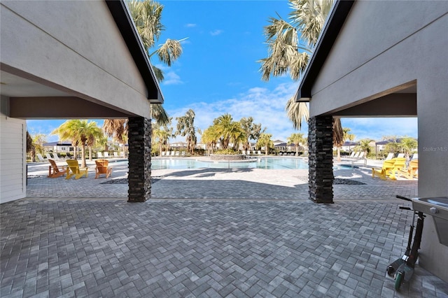 view of patio / terrace with a community pool