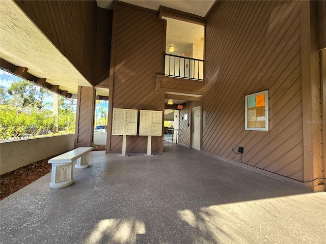 view of patio / terrace featuring mail boxes