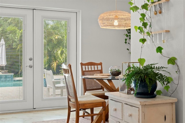 doorway featuring french doors