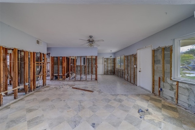 miscellaneous room featuring ceiling fan