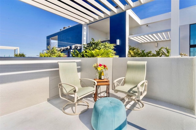 balcony with a pergola