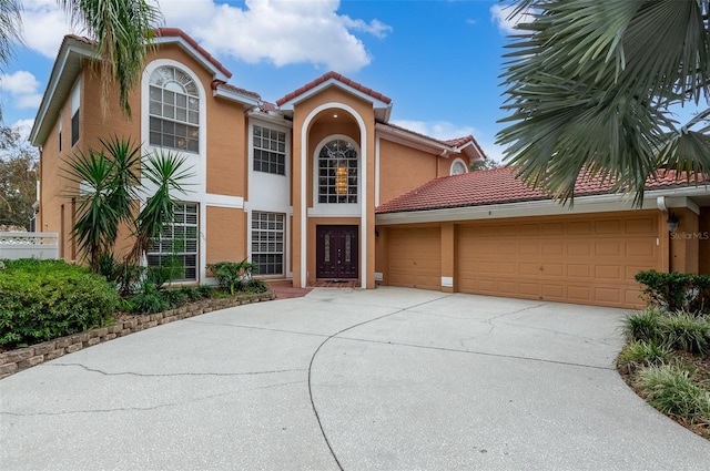 view of front facade with a garage