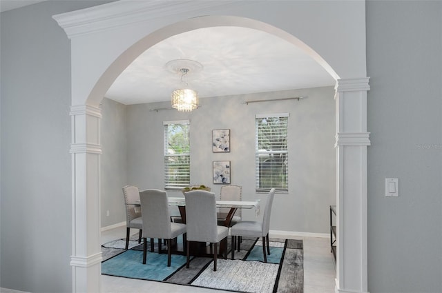 view of dining area