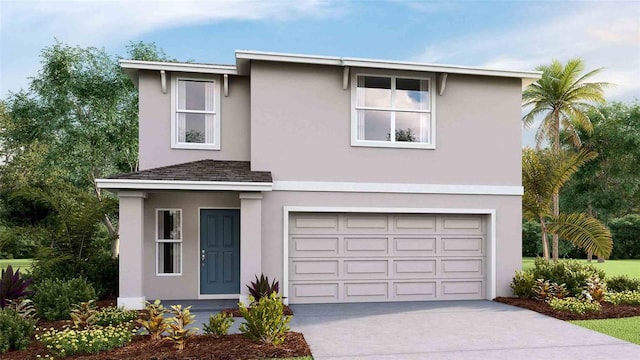 view of front of home with a garage