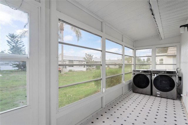 washroom featuring independent washer and dryer