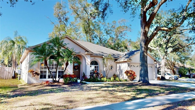 view of front of home featuring a garage