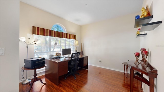 office featuring hardwood / wood-style flooring