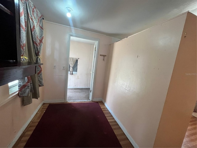 hallway featuring wood-type flooring