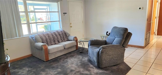 view of tiled living room