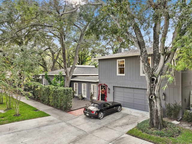 view of front of home with a garage