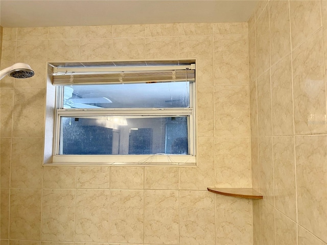 room details featuring tiled shower